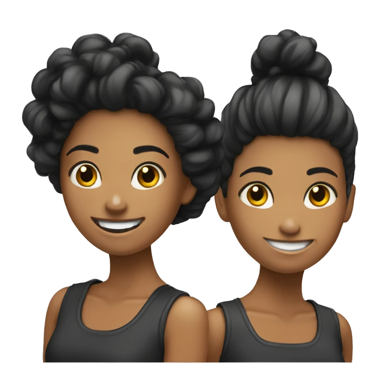 chica de pelo corto y negro sonriendo emoji