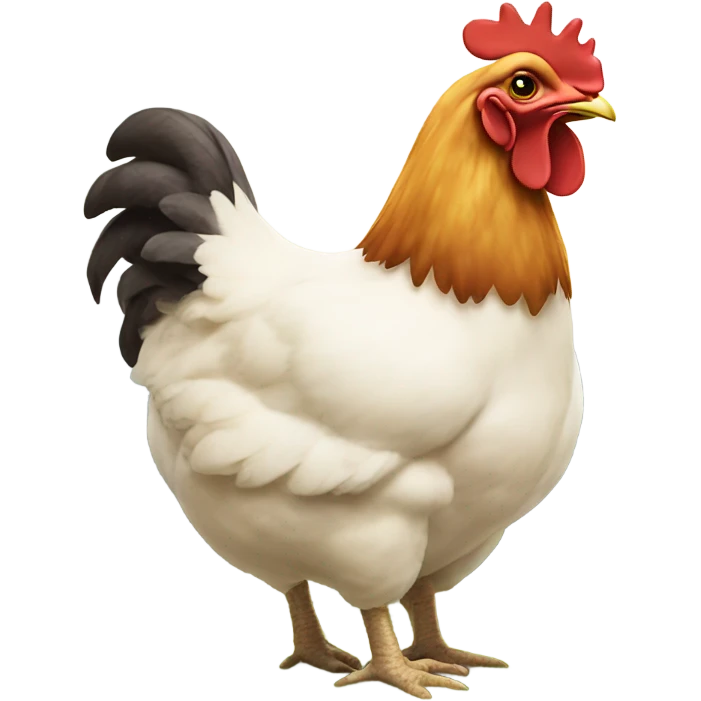 Chicken riding a cow emoji