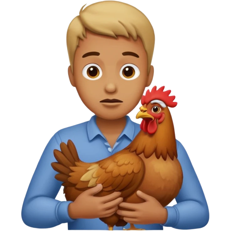 A man choking a chicken emoji