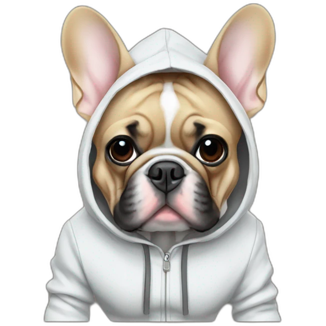 French bulldog in hoodie emoji