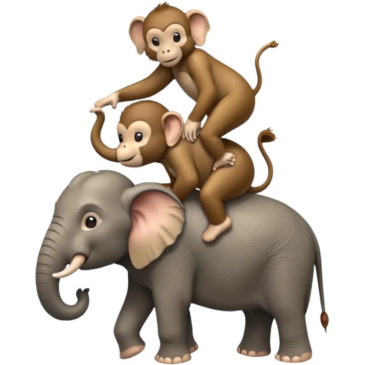Elephant on monkey  emoji