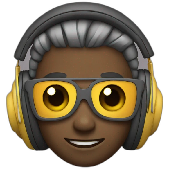 cool emoji with headphone emoji