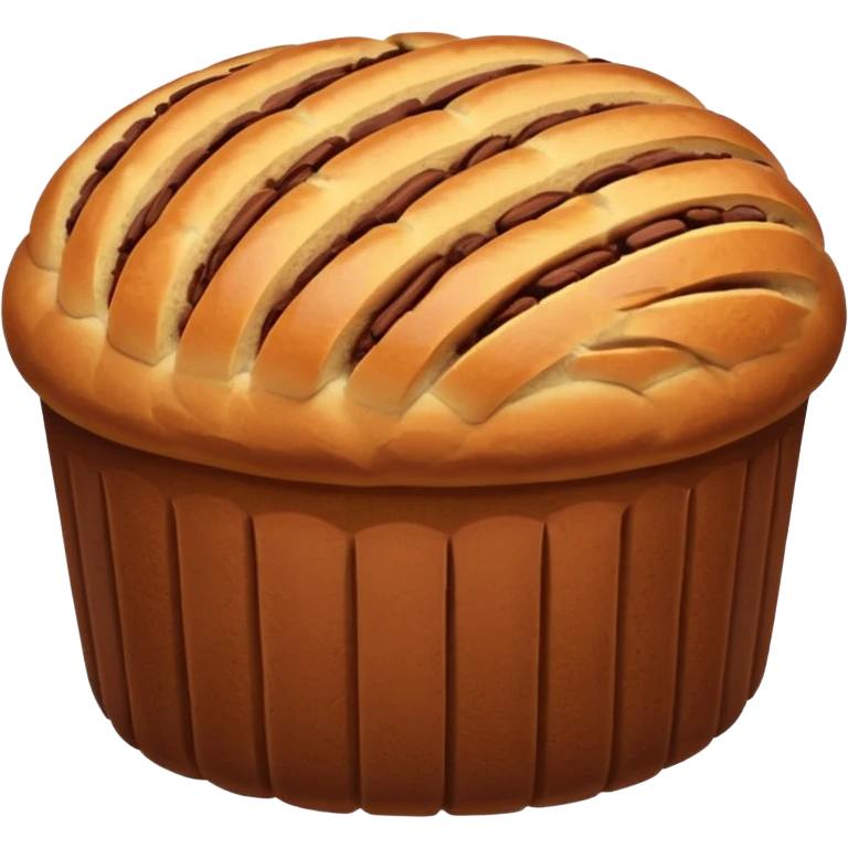 sweet bread sliced with cocoa lines inside emoji
