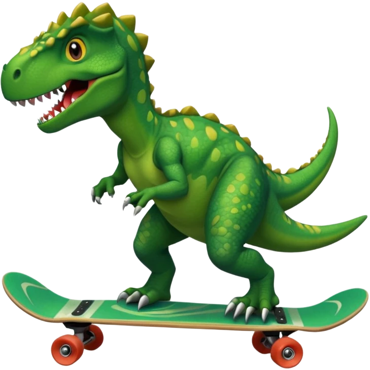 Dinosaur on a skateboard emoji