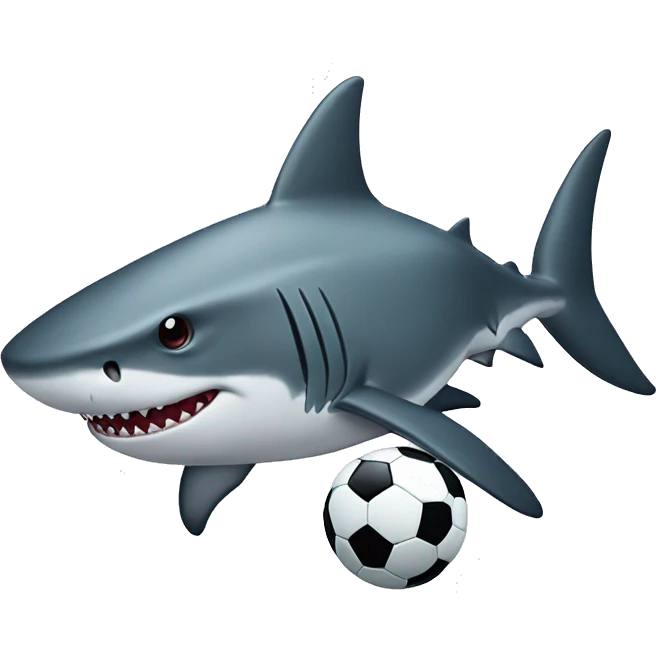 shark with soccer ball emoji