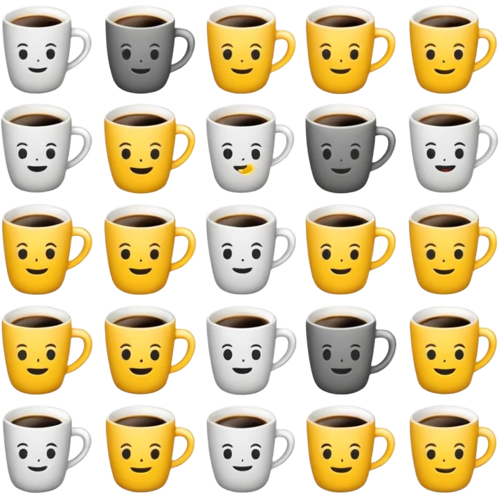 Эмодзи пак в Telegram для кофейной компании LABEL. Цветовая палитра: #FFFFFF, #F7FD02, #D3D3D3, # 242424 emoji