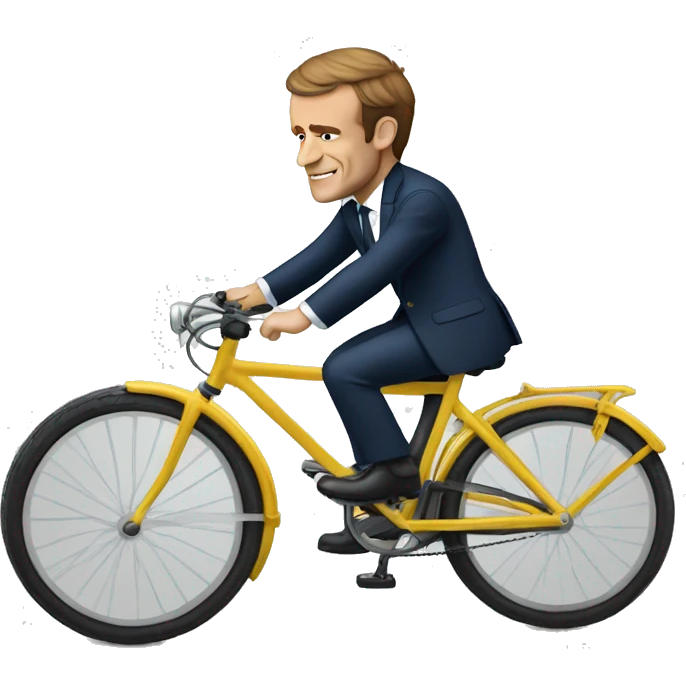 Macron sur un vélo  emoji