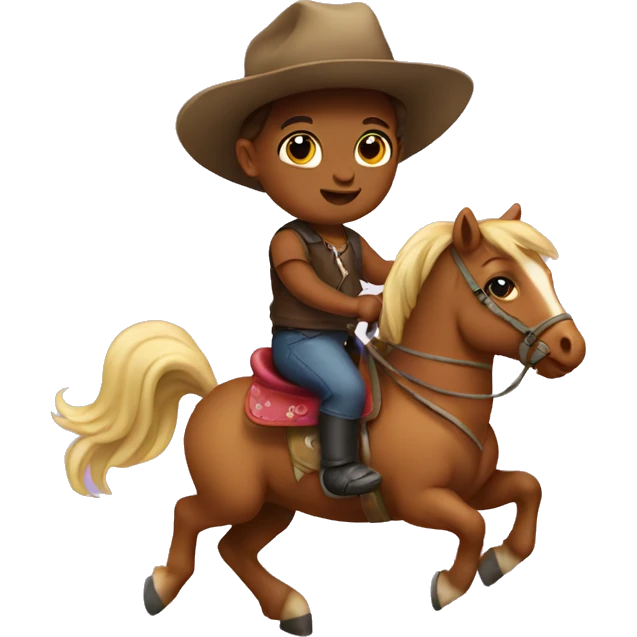 Baby riding a pony emoji