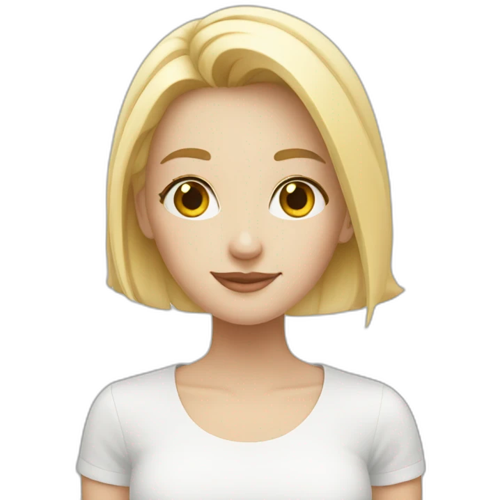 Blonde avec un chat blanc emoji