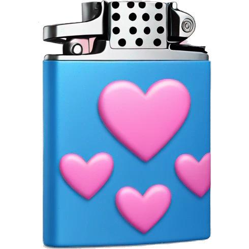 A pink and blue heart shape lighter emoji