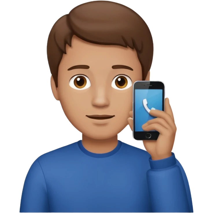 man with brown hair talking on the smartphone emoji