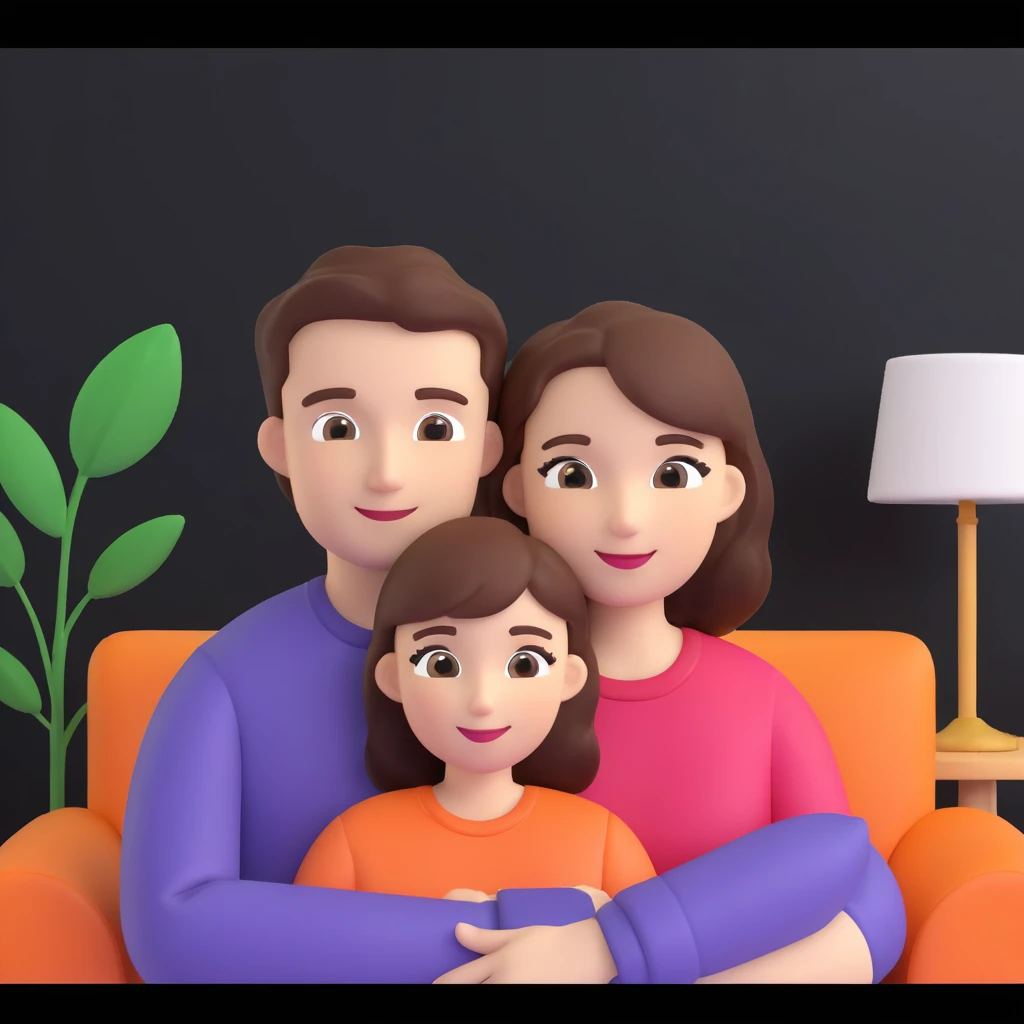  couple posing, close up pose, living room background emoji
