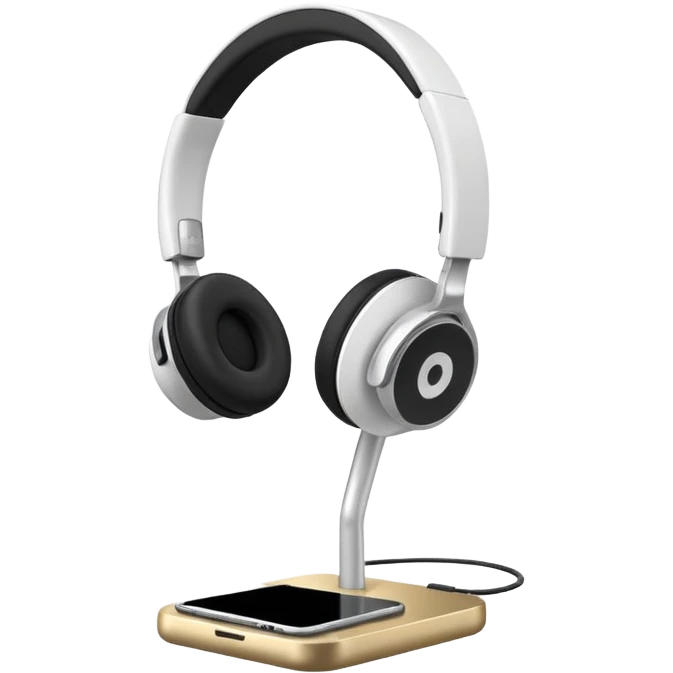 headphones stand white emoji