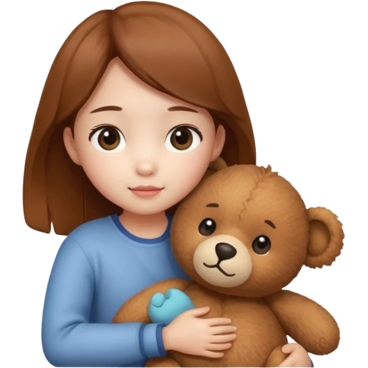 Little korean girl – hugging a teddy bear.
 emoji