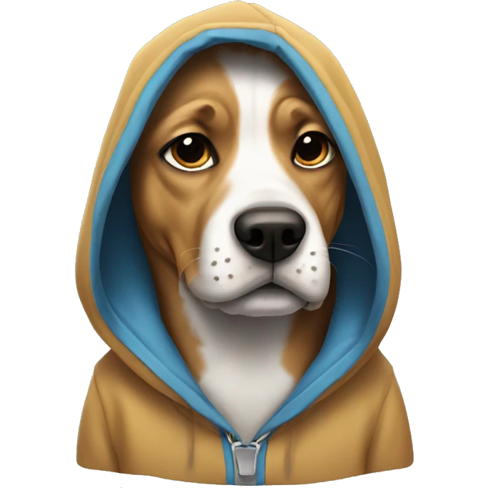 Dog wearing hoodie emoji