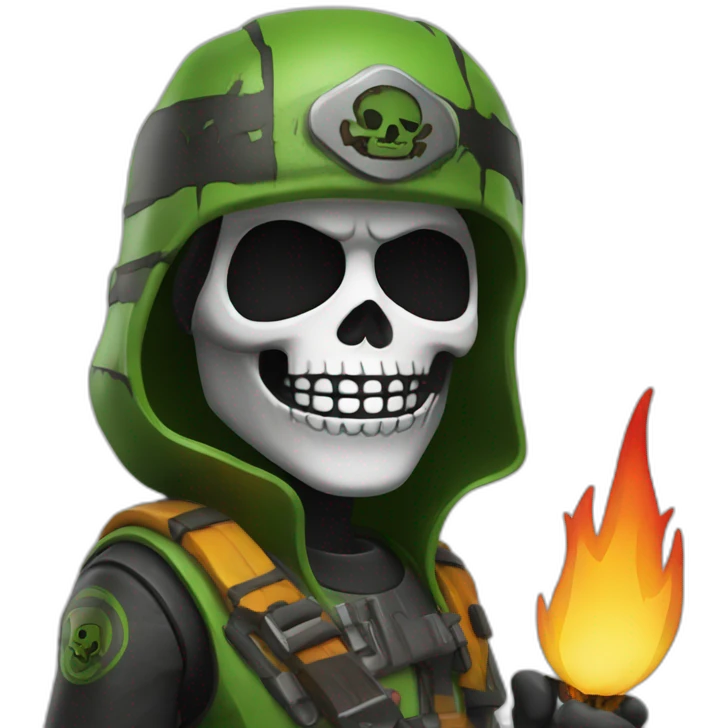 caveira pegando fogo emoji