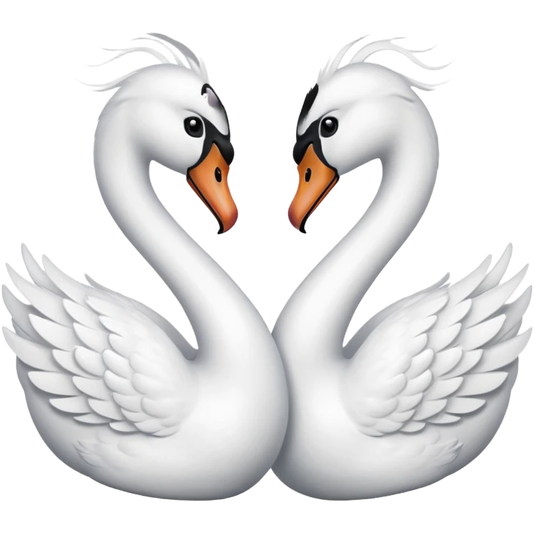 Two swan making a heart 💗 emoji
