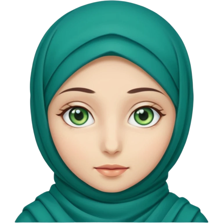 a girl wearing a hijab and has green and blue eyes emoji