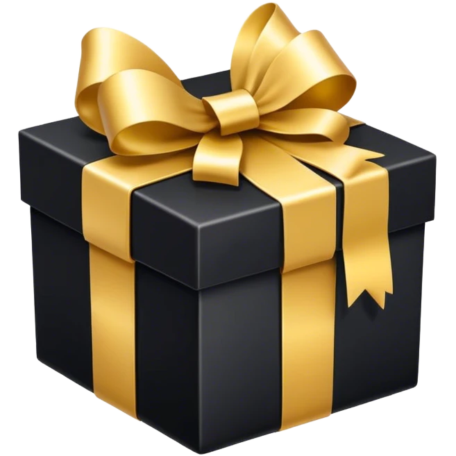black gift box with gold ribbon emoji