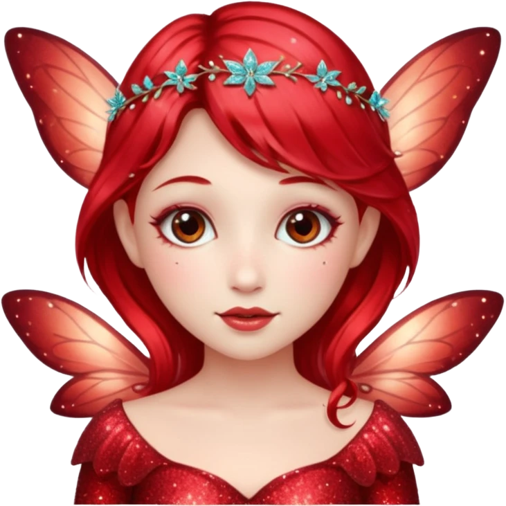 red glitter fairy emoji
