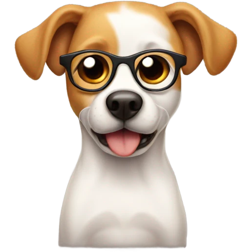 Perrito con lentes comiendo una pizza emoji