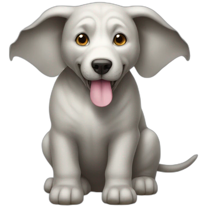 Chien sur éléphant emoji