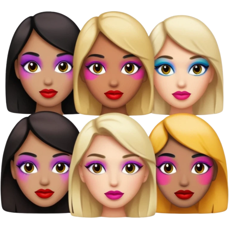 people doing makeup emoji