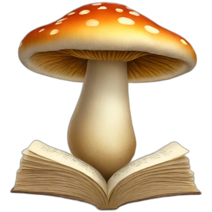 Mushroom reading emoji