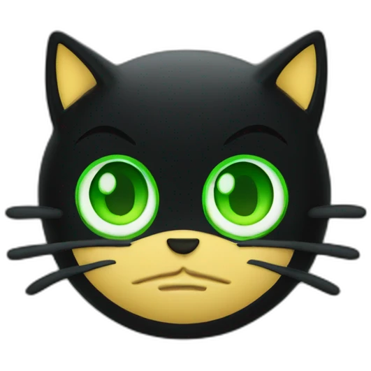 Chat noir au yeux vert emoji