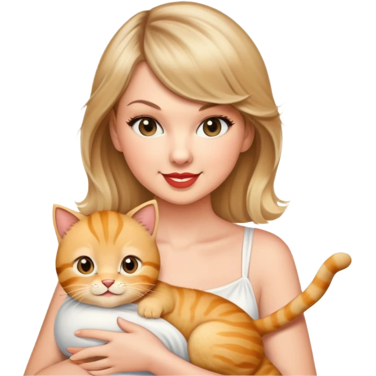 taylor swift with a baby golden fat cat  emoji