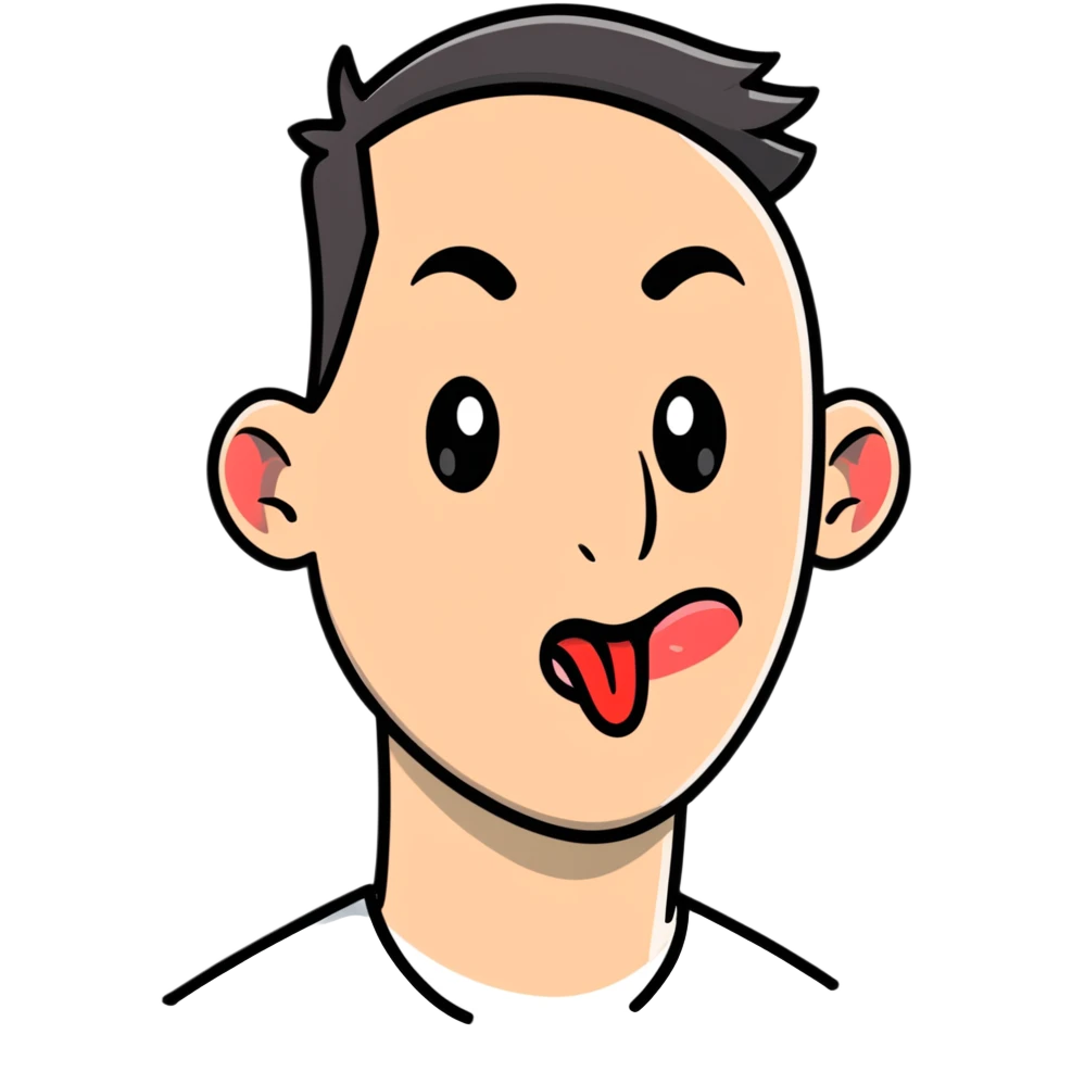 man with tongue out looking sideways emoji