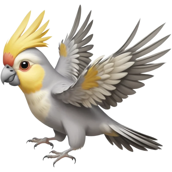cockatiel flying happily emoji