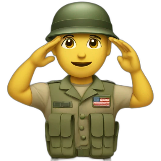 Soldier with army helmet saluting  emoji