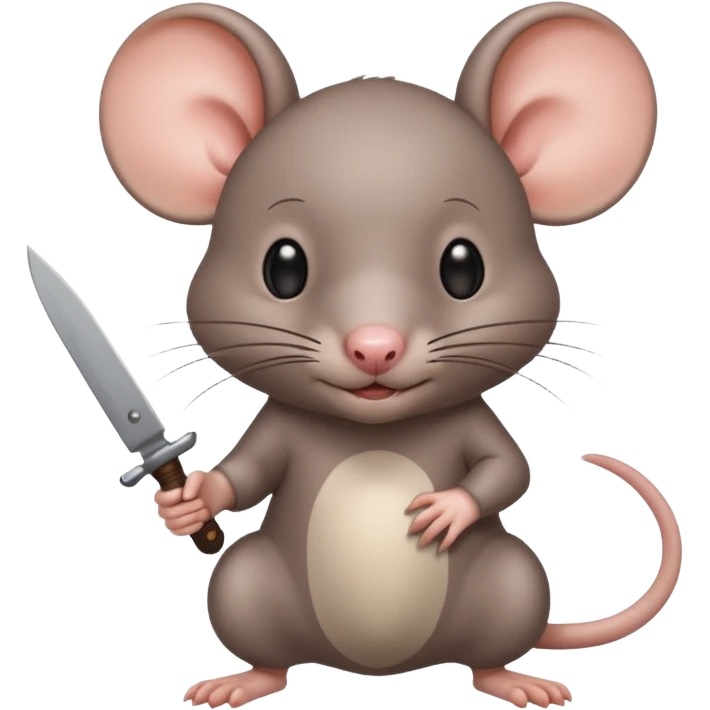 CREA UNA RATA KAWAII SOSTENIENDO UN CUCHILLO emoji