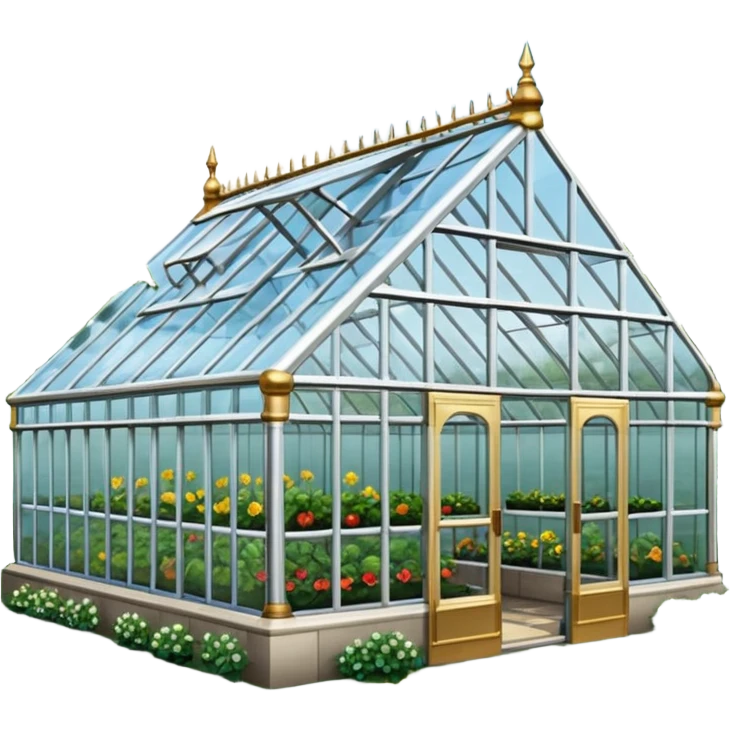 Outdoors luxurious giant greenhouse emoji