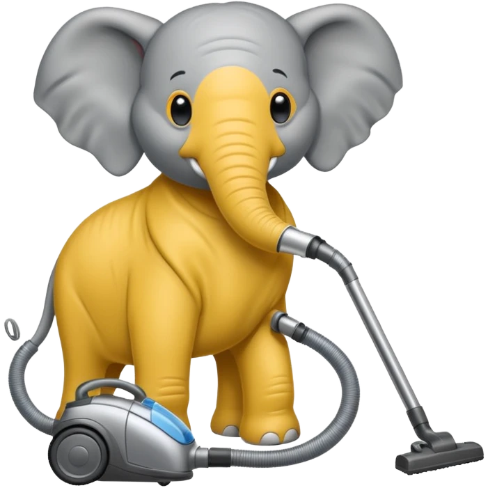 elephant pushing vacuum cleaner emoji