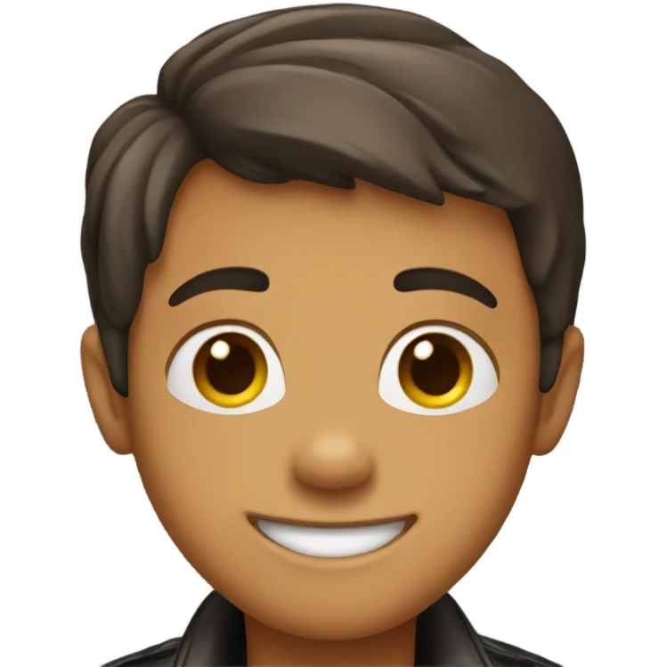 smiling boy in leather jacket emoji