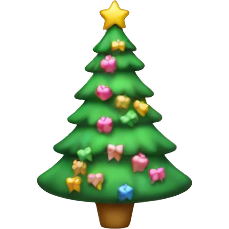 Pink bows christmas tree emoji