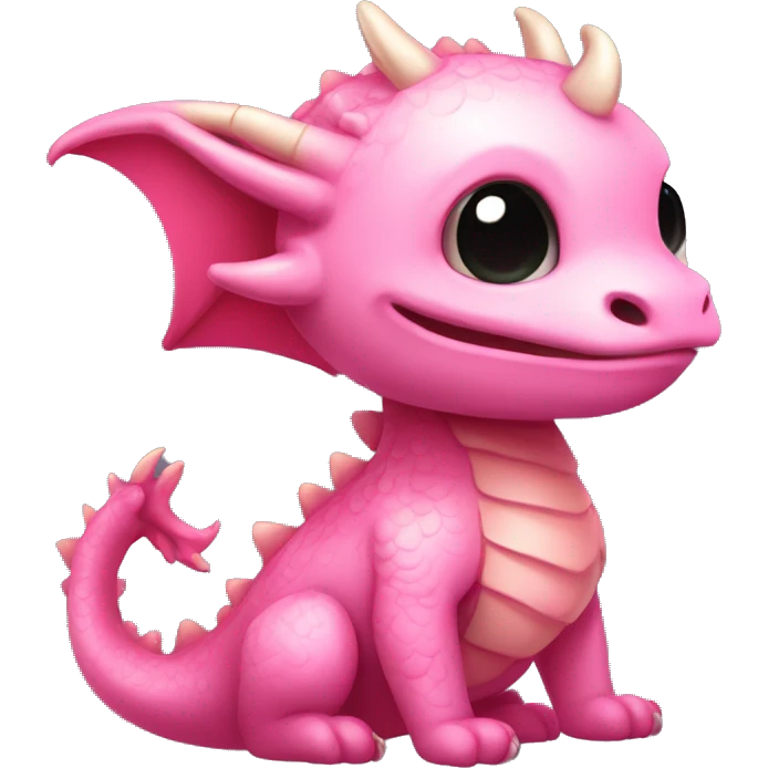 cute chibi ascolotl looks like a Chinese pink dragon emoji