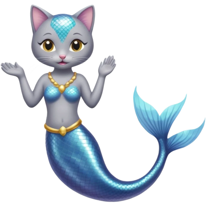Mermaid cat emoji