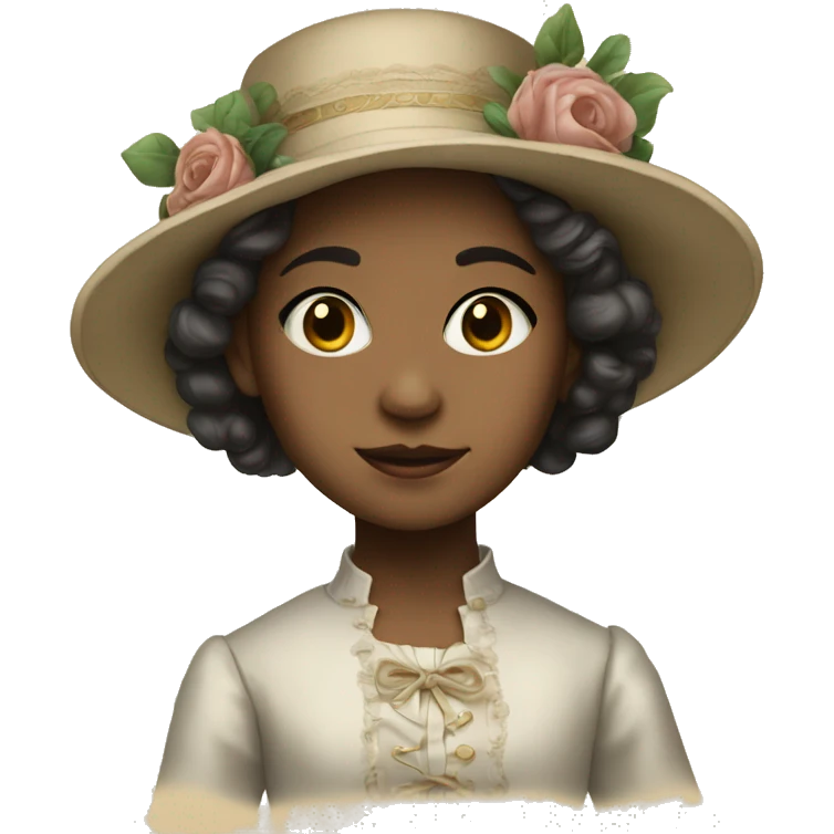light-skinned young girl in 19th century costume emoji