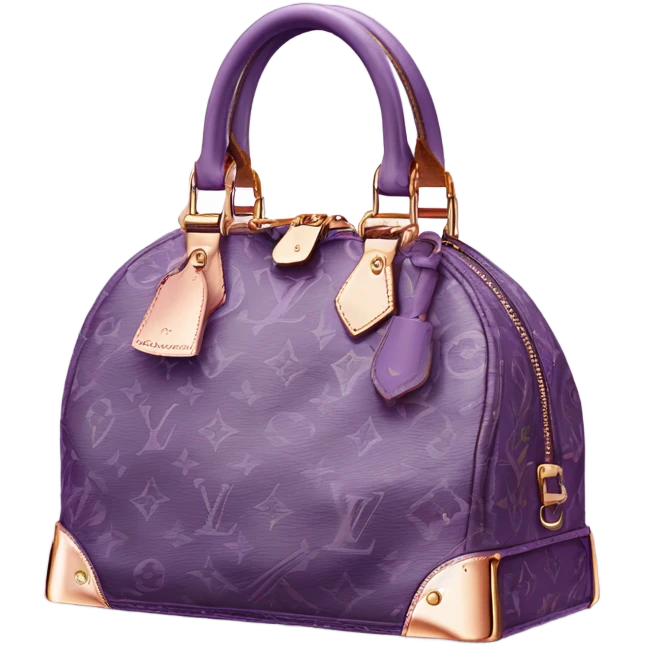 purple Designer Louis Vuitton bag with rose gold monogram and witw trim emoji