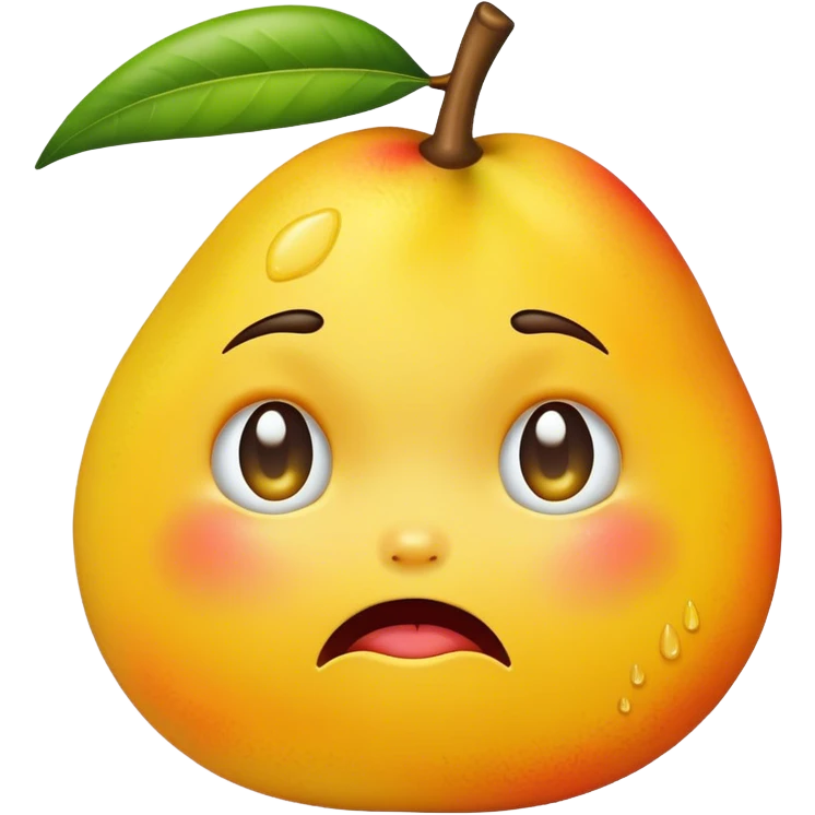 a crying mango emoji