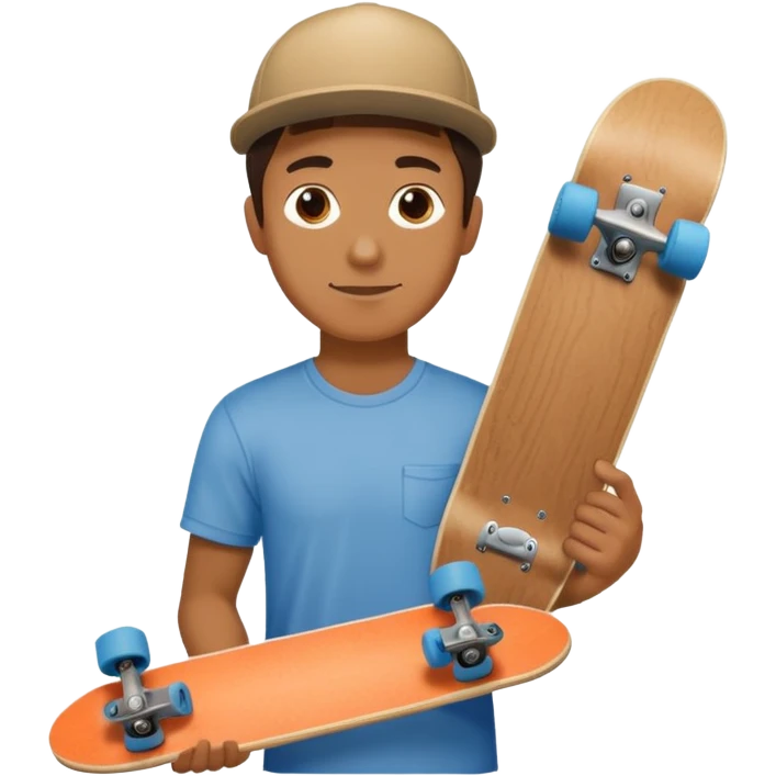 Man showing skateboard emoji
