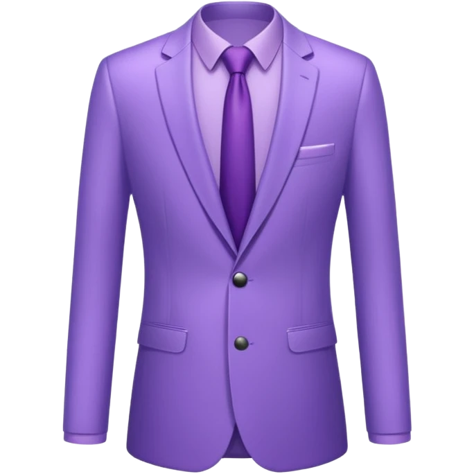 lavender-purple  Suit, smooth rounded neckline, simple design, glossy surface, plain background.only suit. emoji