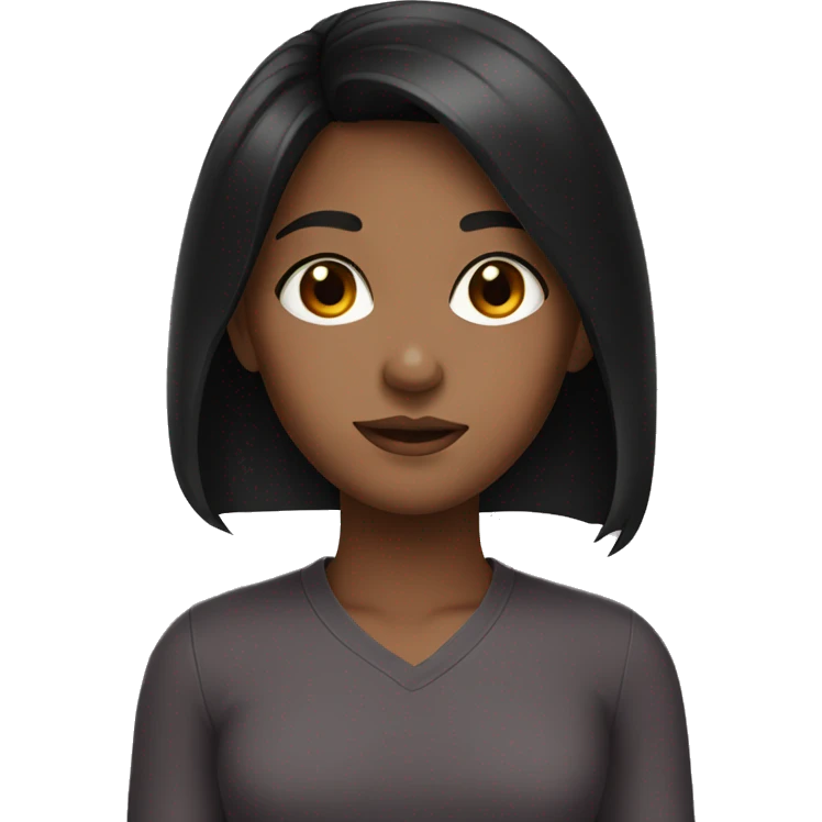 a black haired girl with hazel eyes emoji