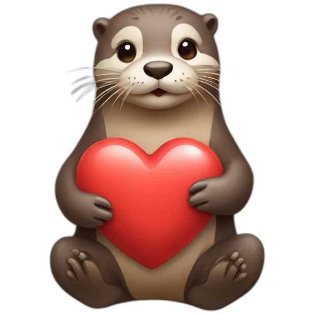 otter holding heart emoji