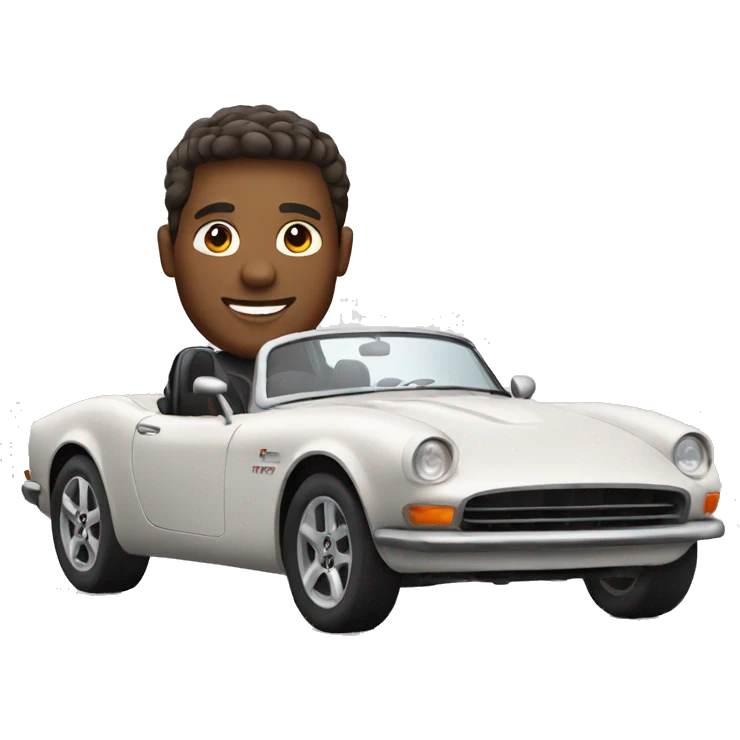 man driving sports car emoji