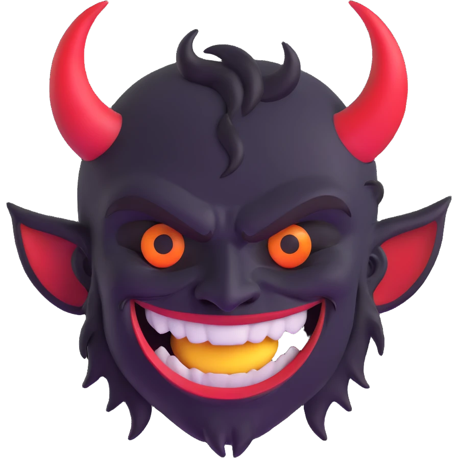 smiling red demon face emoji
