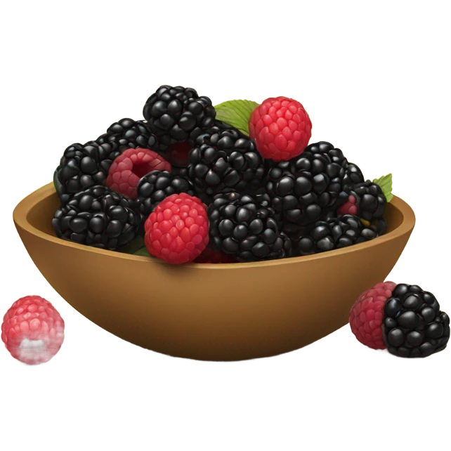 Square bowl of blackberries and raspberries  emoji
